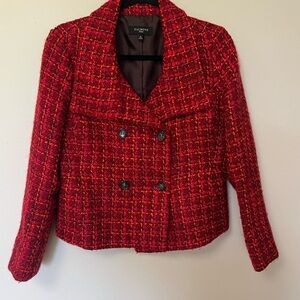 Talbots plaid petite wool blend Blazer with Tailored Fit and Classic Lapels